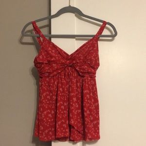 Red size small blouse with flower details